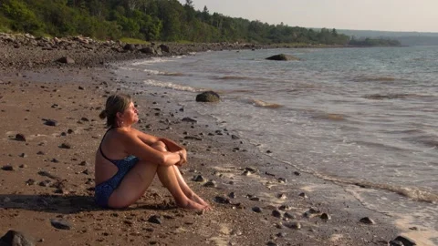 Time alone at the beach Stock Footage 159666127