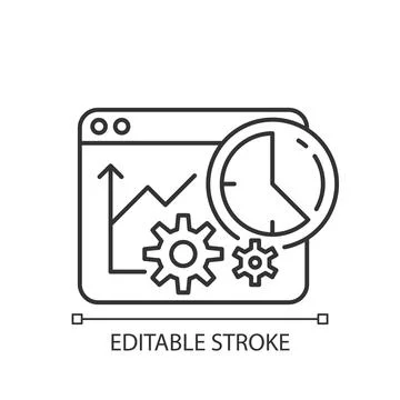 Time analysis linear icon Illustrazione stock