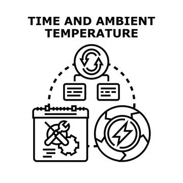 Time and ambient temperature concept vector illustration Illustrazione stock