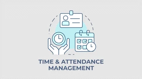 Time and attendance management blue concept icon animation Stock Footage 337935333