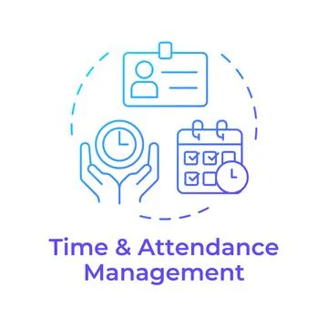 Time and attendance management blue gradient concept icon Stock Illustration