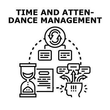 Time and attendance management concept planning Illustrazione stock