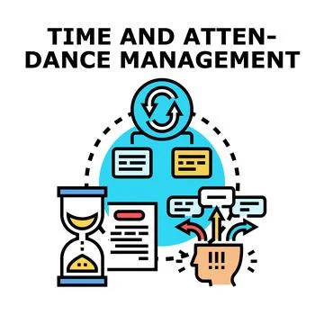 Time and attendance management concept planning Stock Illustration