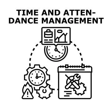 Time and attendance management planning schedule concept Stock Illustration