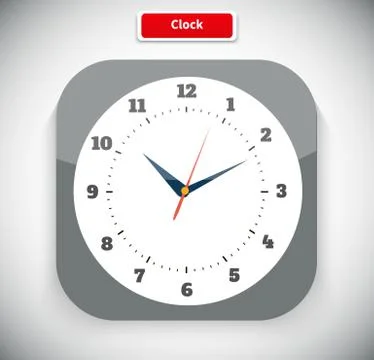 Time and Clock App Icon Stock Illustration