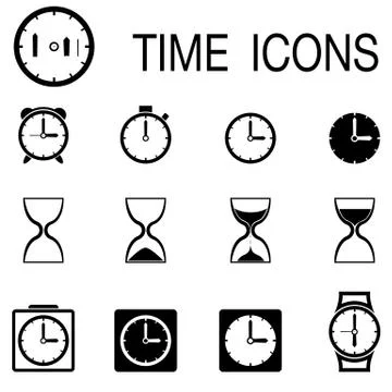 Time and clock icons Stock Illustration