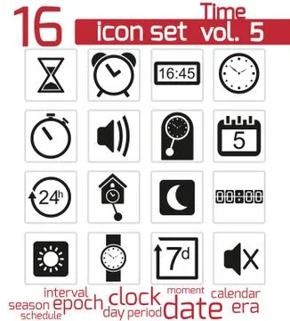 Time and clock Icons イラスト素材
