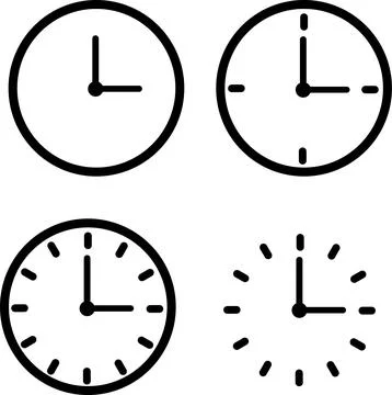 Time and Clock icons set.Clocks icon collection design. set of analog clock icon Stock Illustration
