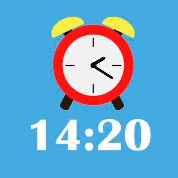 Time and clock line icon on blue background. Vector illustration in trendy flat Stock Illustration
