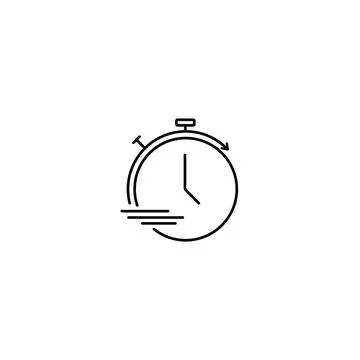 Time and clock line icons. Vector linear icon set. Stock Illustration