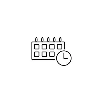 Time and clock line icons. Vector linear icon set. Stock Illustration