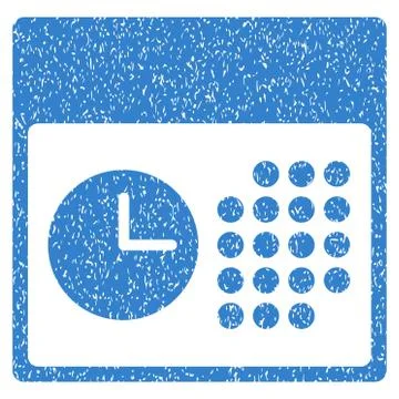 Time And Date Grainy Texture Icon Illustrazione stock