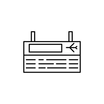 Time and date, timetable, flight line icon. elements of airport, travel illus Stock Illustration