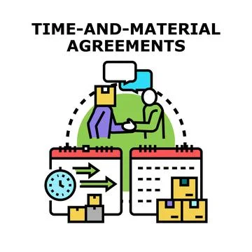 Time and material agreements concept vector illustration Stock Illustration