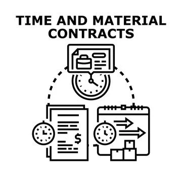 Time and material contracts concept vector illustration Stock Illustration