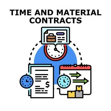 Time and material contracts concept vector illustration Stock Illustration