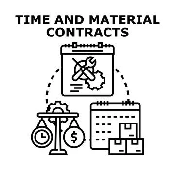 Time and material contracts concept illustration Stock Illustration