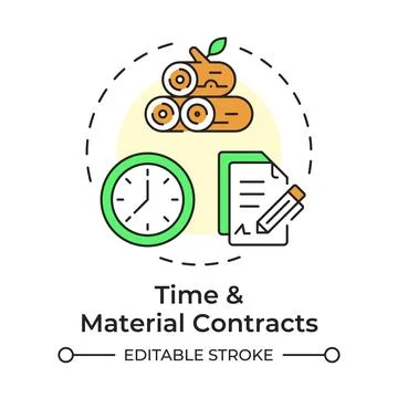 Time and material contracts multi color concept icon Stock Illustration