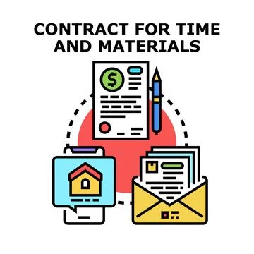 Time and materials agreement concept for construction and service イラスト素材