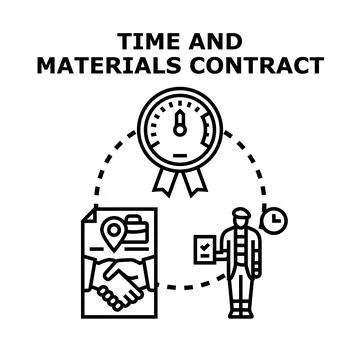 Time and materials contract agreement illustration イラスト素材