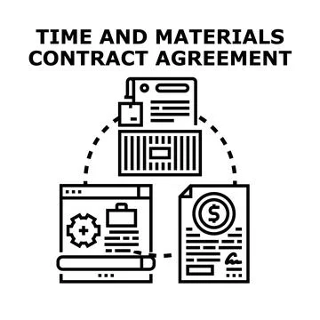 Time and materials contract agreement concept illustrating services Stock-Illustration