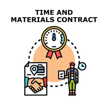 Time and materials contract agreement illustration Stock Illustration
