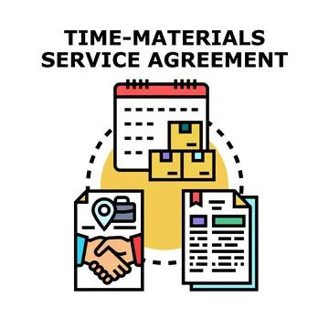 Time and materials service agreement concept Stock Illustration
