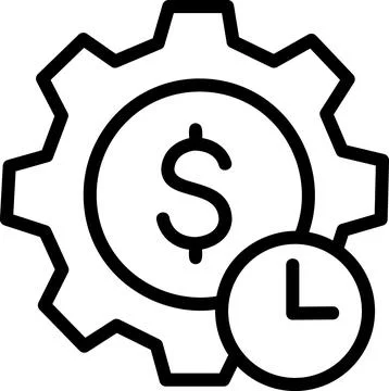 Time and money optimization gear icon Stock Illustration