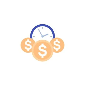 Time and money vector icon Stock Illustration