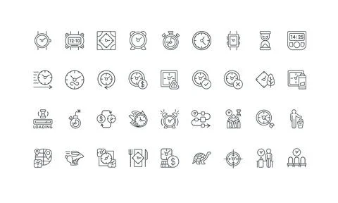 Time and timeline arrow, clock and timer for period countdown, warning line icon Stock-Illustration