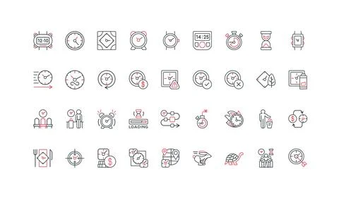 Time and timeline arrow, clock and timer for period countdown, warning line icon イラスト素材