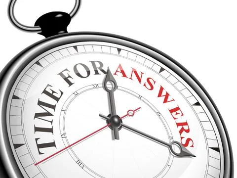 Time for answers concept clock Stock Illustration