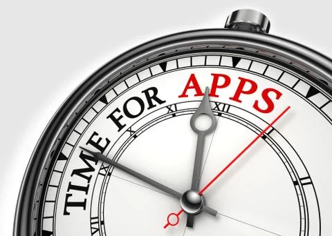 Time for apps concept clock Stock Illustration