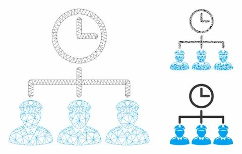 Time Army Vector Mesh 2D Model and Triangle Mosaic Icon 스톡 일러스트