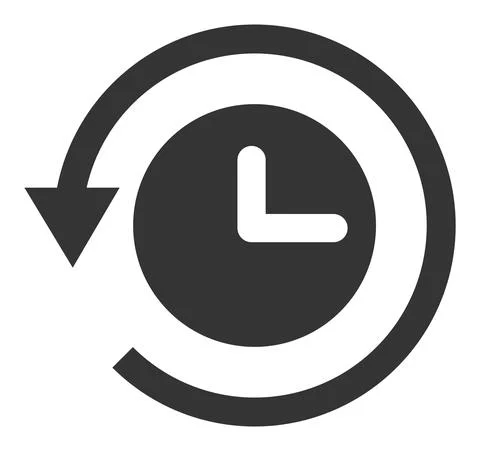 Time Back Machine Vector Icon Flat Illustration Stock Illustration