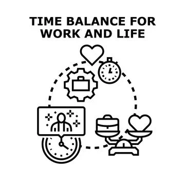 Time balance for work and life concept Stock Illustration