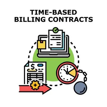 Time based billing contracts concept illustration Stock Illustration