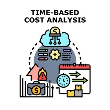 Time based cost analysis for business management concept Stock Illustration