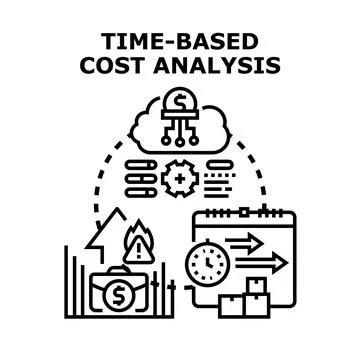 Time based cost analysis for business management concept Stock Illustration