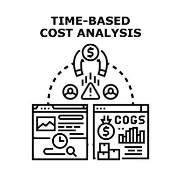 Time based cost analysis vector concept illustration Stock Illustration