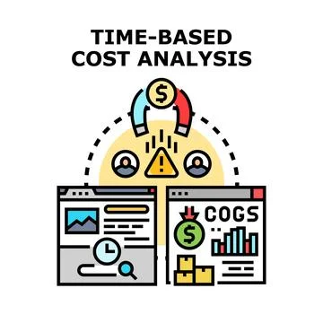 Time based cost analysis vector concept illustration Stock Illustration