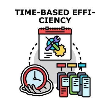 Time based efficiency concept optimizing schedule planning process Illustrazione stock