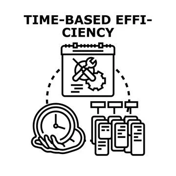 Time based efficiency concept optimizing schedule planning process Illustrazione stock