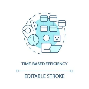 Time-based efficiency turquoise concept icon イラスト素材