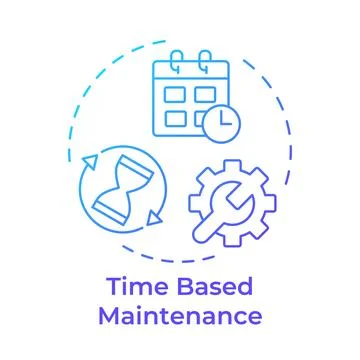 Time based maintenance blue gradient concept icon イラスト素材