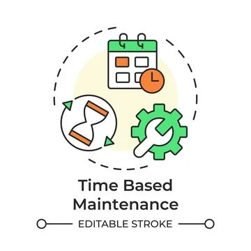 Time based maintenance multi color concept icon イラスト素材
