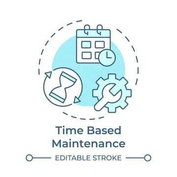 Time based maintenance soft blue concept icon Stock Illustration