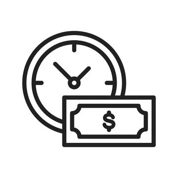 Time Based Payment icon vector image.  Ilustração Stock