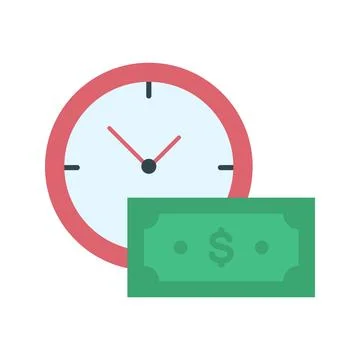 Time Based Payment icon vector image. Ilustração Stock