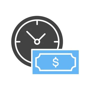Time Based Payment icon vector image. Illustrazione stock